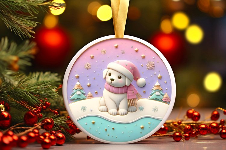 Round Christmas Ornament Sublimation|Clipart example image 1