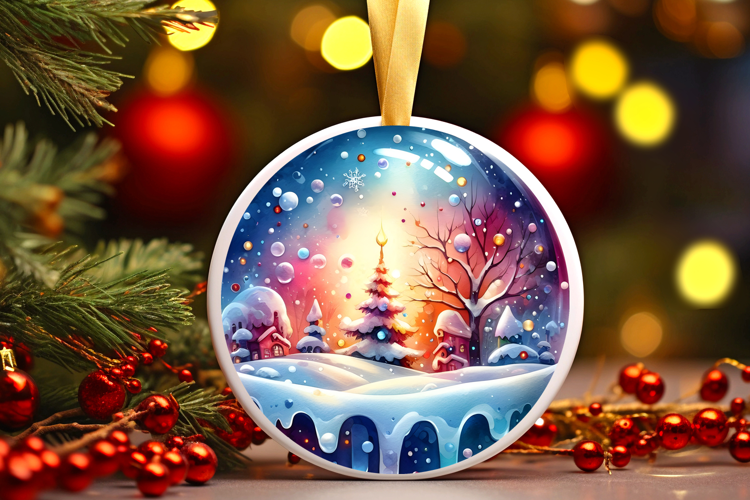 Round Christmass Ornament Sublimation|Clipart