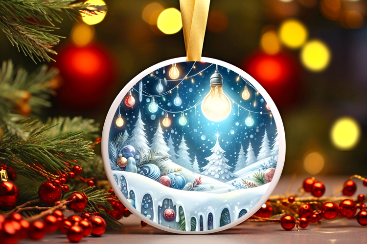 Round Christmass Ornament Sublimation|Clipart