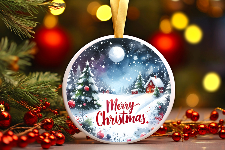 Round Christmass Ornament Sublimation|Clipart
