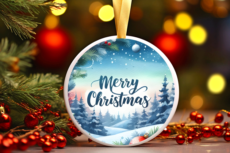 Round Christmass Ornament Sublimation|Clipart