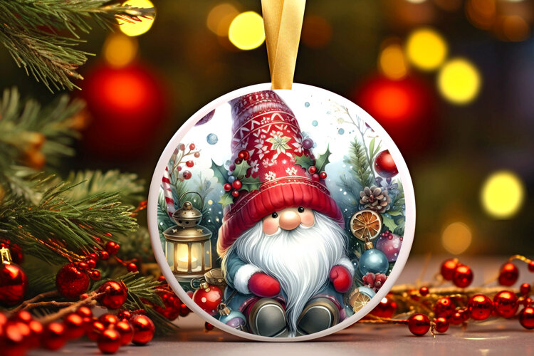 Round Christmass Ornament Sublimation|Clipart example image 1