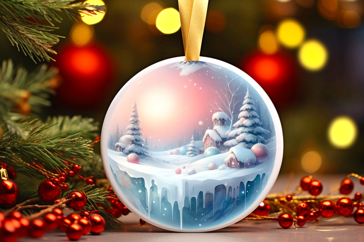 Round Christmass Ornament Sublimation|Clipart