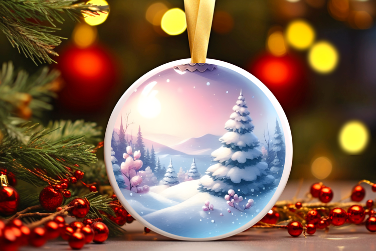 Round Christmass Ornament Sublimation|Clipart