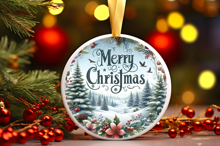 Round Christmass Ornament Sublimation|Clipart