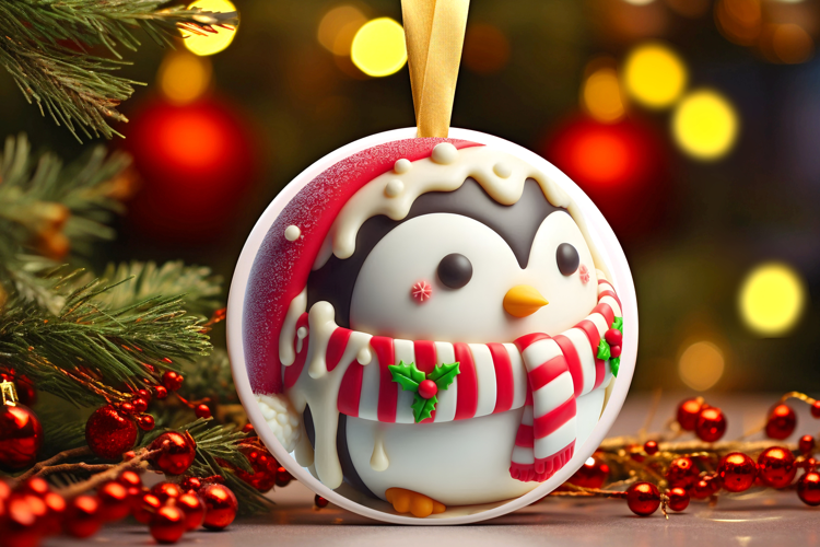 Round Christmass Ornament Sublimation|Clipart