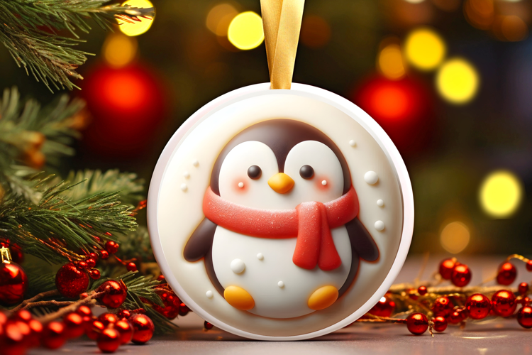 Round Christmass Ornament Sublimation|Clipart