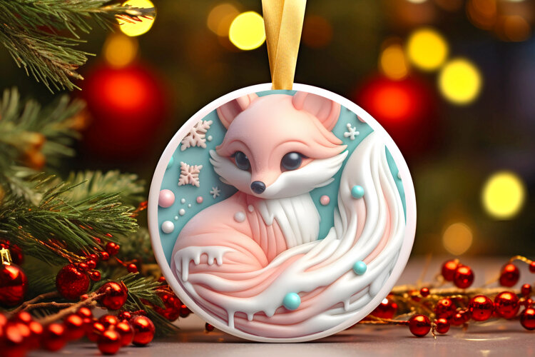 Round Christmass Ornament Sublimation|Clipart example image 1