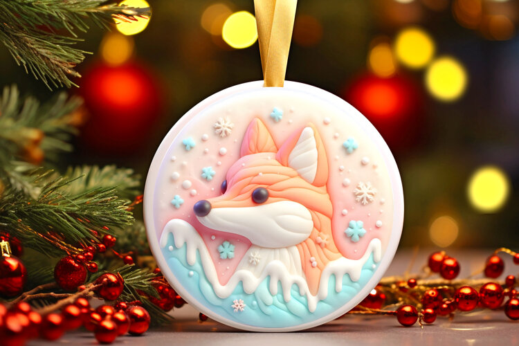 Round Christmass Ornament Sublimation|Clipart example image 1