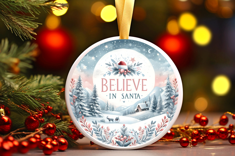 Round Christmass Ornament Sublimation|Clipart