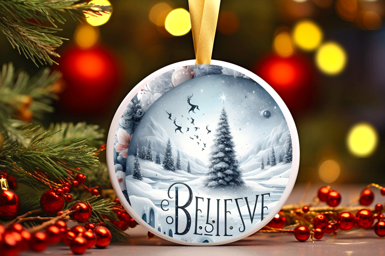 Round Christmass Ornament Sublimation|Clipart
