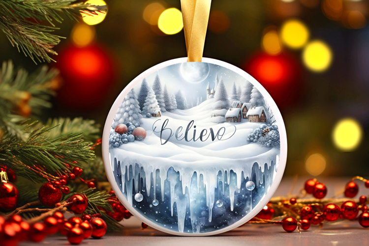 Round Christmass Ornament Sublimation|Clipart