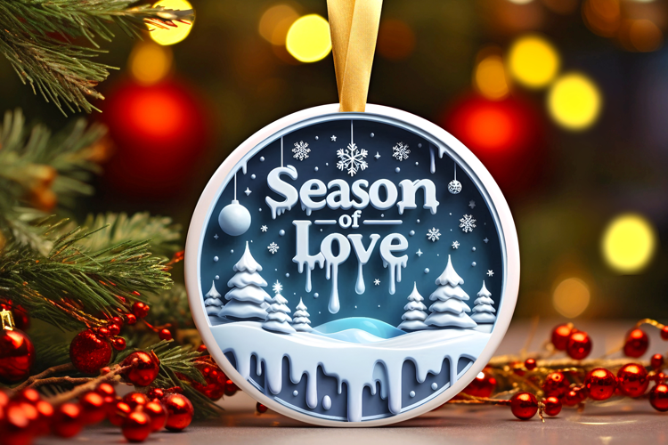 Round Christmass Ornament Sublimation|Clipart