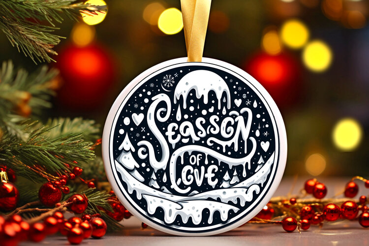 Round Christmass Ornament Sublimation|Clipart example image 1
