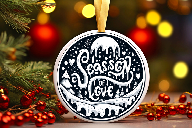 Round Christmass Ornament Sublimation|Clipart