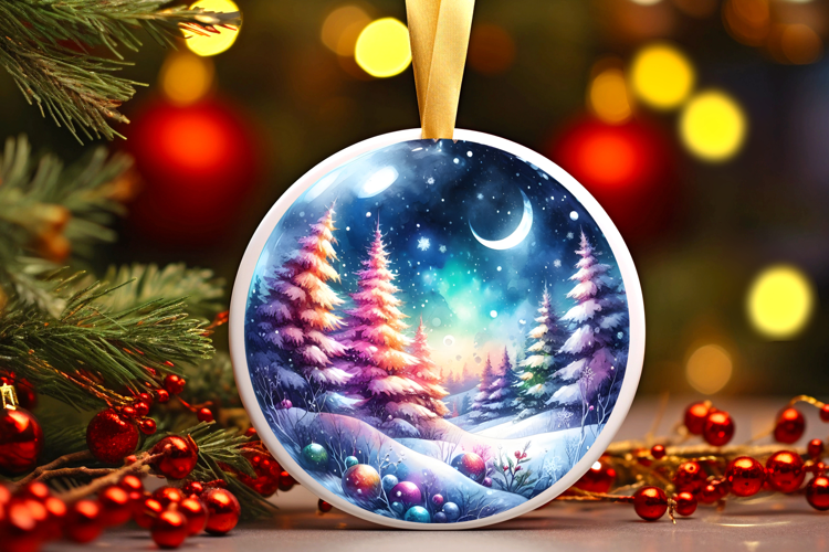 Round Christmass Ornament Sublimation|Clipart