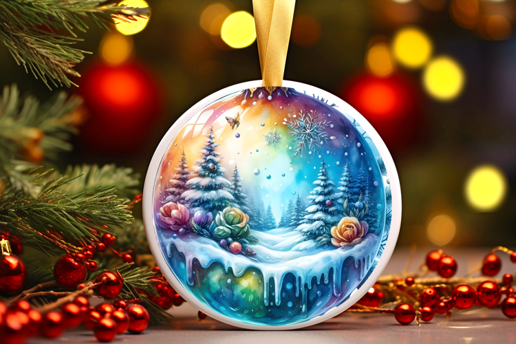 Round Christmass Ornament Sublimation|Clipart