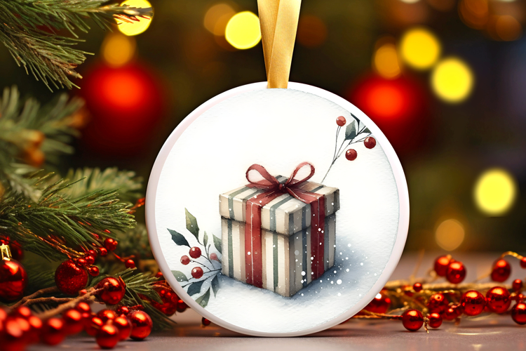 Round Christmass Ornament Sublimation|Clipart
