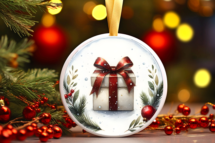 Round Christmass Ornament Sublimation|Clipart