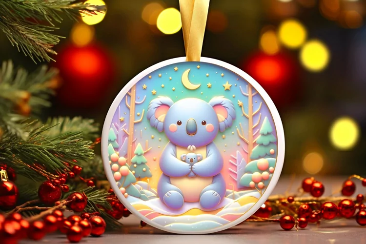 Round Christmas Ornament Sublimation|Clipart