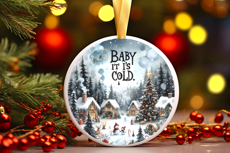 Round Christmass Ornament Sublimation|Clipart