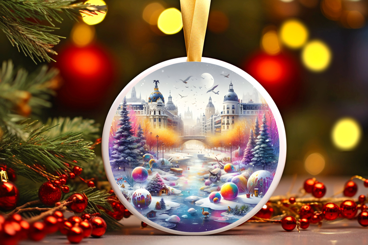 Round Christmass Ornament Sublimation|Clipart