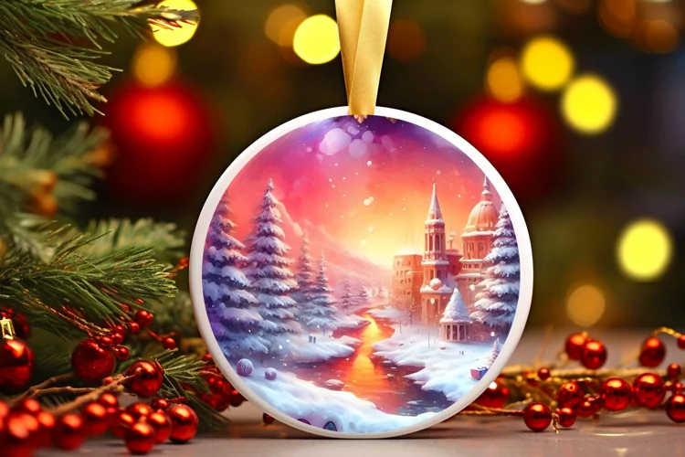 Spain Watercolor Christmas Ornament