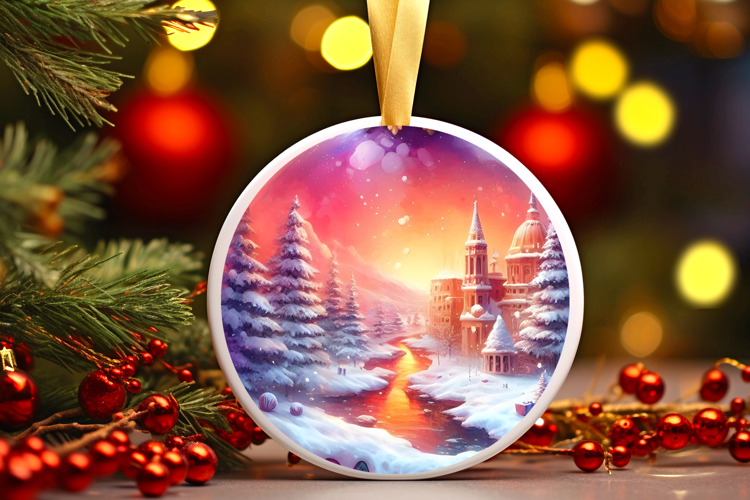 Round Christmass Ornament Sublimation|Clipart