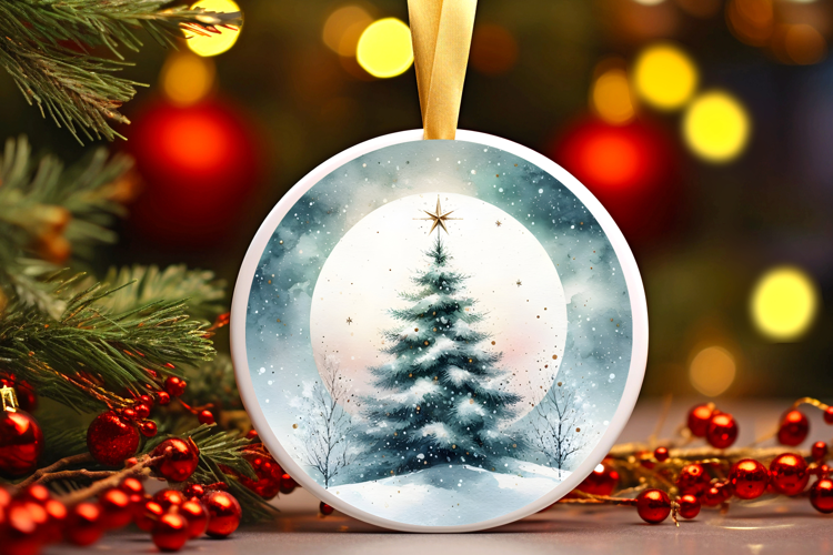 Round Christmass Ornament Sublimation|Clipart