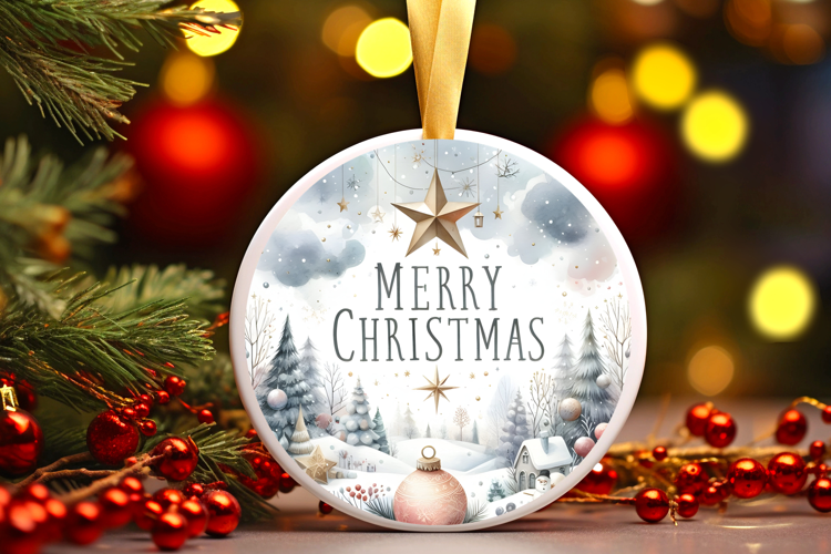 Round Christmass Ornament Sublimation|Clipart