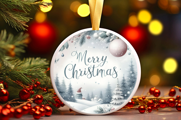 Round Christmass Ornament Sublimation|Clipart