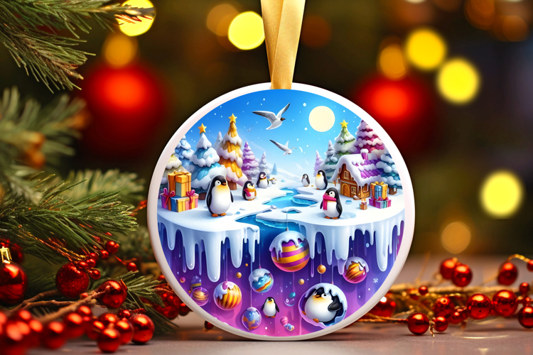 Round Christmass Ornament Sublimation|Clipart