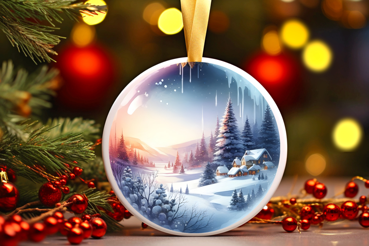 Round Christmass Ornament Sublimation|Clipart