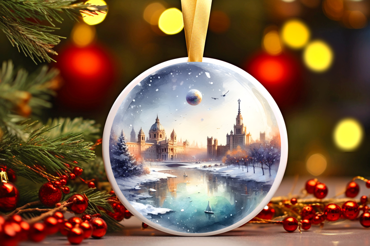 Round Christmass Ornament Sublimation|Clipart