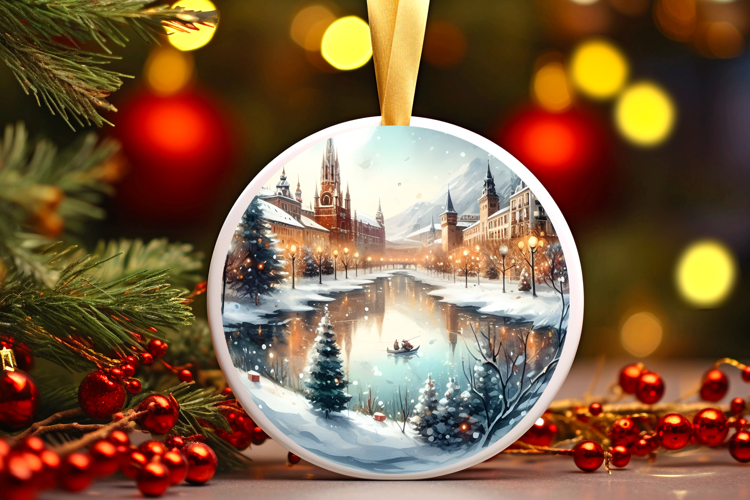 Round Christmass Ornament Sublimation|Clipart