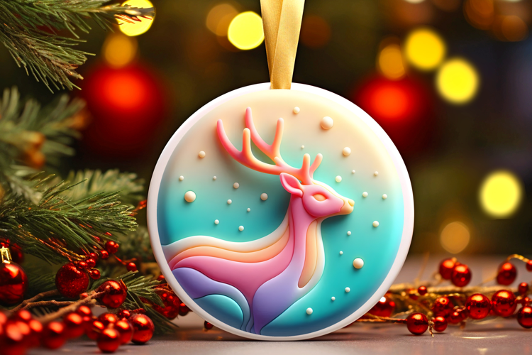 Round Christmass Ornament Sublimation|Clipart
