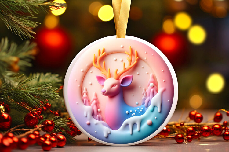 Round Christmass Ornament Sublimation|Clipart example image 1
