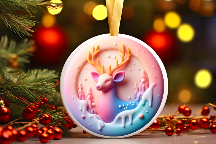 Round Christmass Ornament Sublimation|Clipart