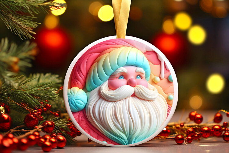 Round Christmass Ornament Sublimation|Clipart example image 1