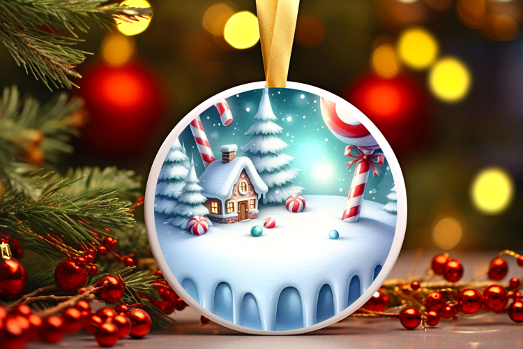 Round Christmass Ornament Sublimation|Clipart
