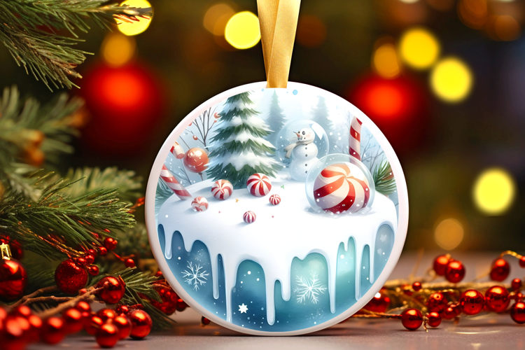 Round Christmass Ornament Sublimation|Clipart