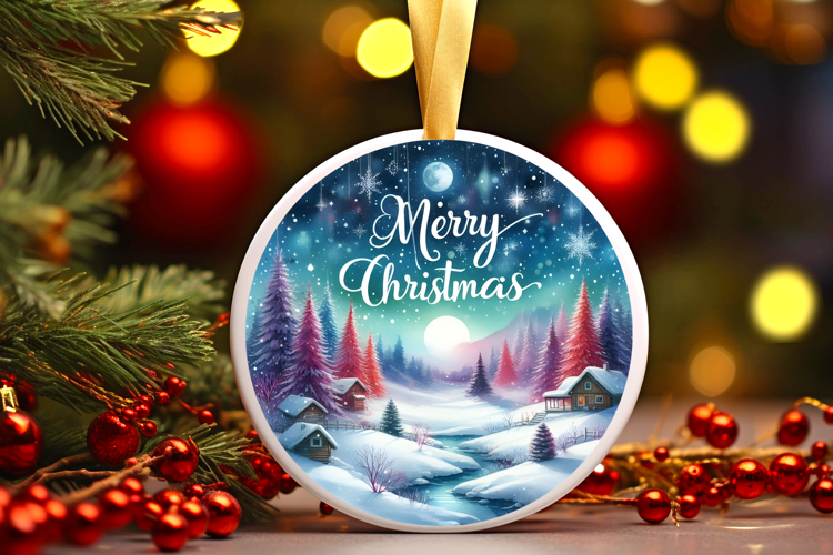 Round Christmass Ornament Sublimation|Clipart