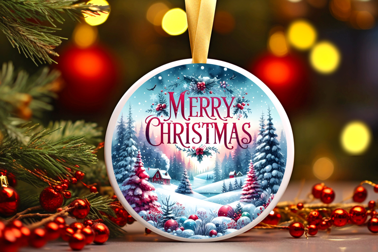 Round Christmass Ornament Sublimation|Clipart