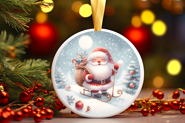 Round Christmass Ornament Sublimation|Clipart