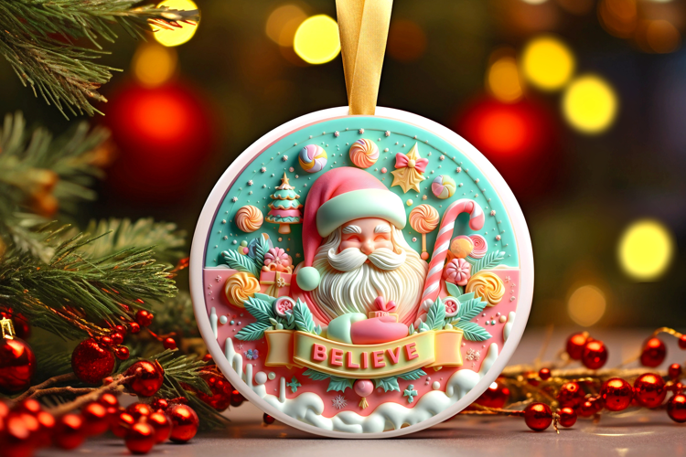 Round Christmass Ornament Sublimation|Clipart