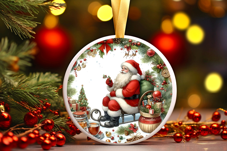 Round Christmass Ornament Sublimation|Clipart