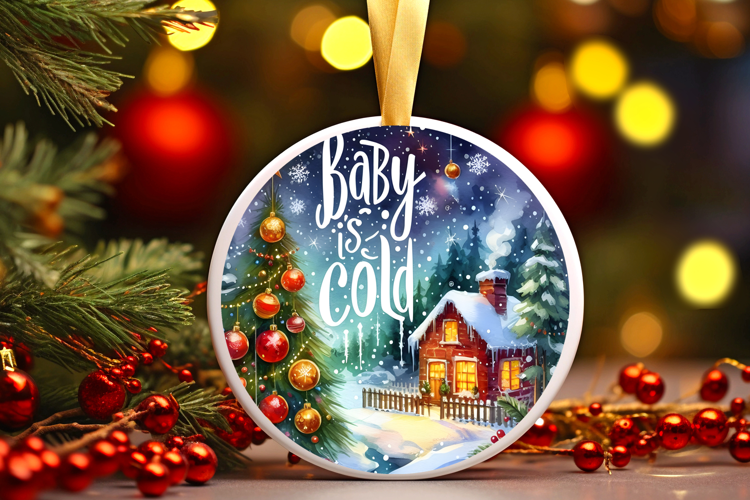 Round Christmass Ornament Sublimation|Clipart
