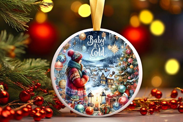 Round Christmass Ornament Sublimation|Clipart
