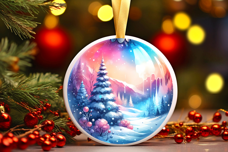 Round Christmass Ornament Sublimation|Clipart