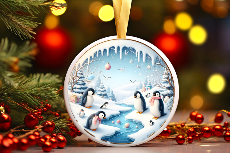 Round Christmass Ornament Sublimation|Clipart